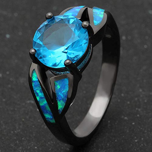 UFOROO Sky Blue Cubic Zircon Rings