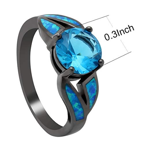UFOROO Sky Blue Cubic Zircon Rings