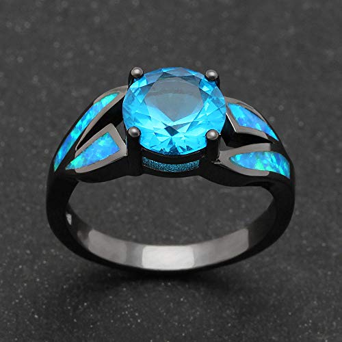 UFOROO Sky Blue Cubic Zircon Rings