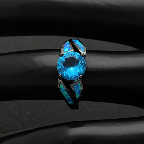 UFOROO Sky Blue Cubic Zircon Rings