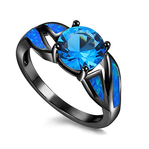 UFOROO Sky Blue Cubic Zircon Rings
