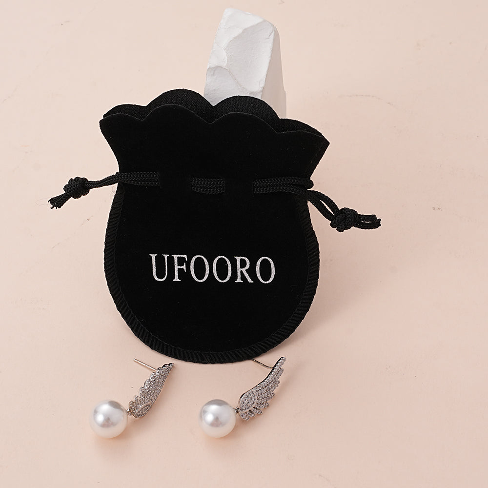 UFOORO Angel Wing Pearl Brooch for Women Vintage Wedding Bridal Jewelry Gift Lapel Pin Coat