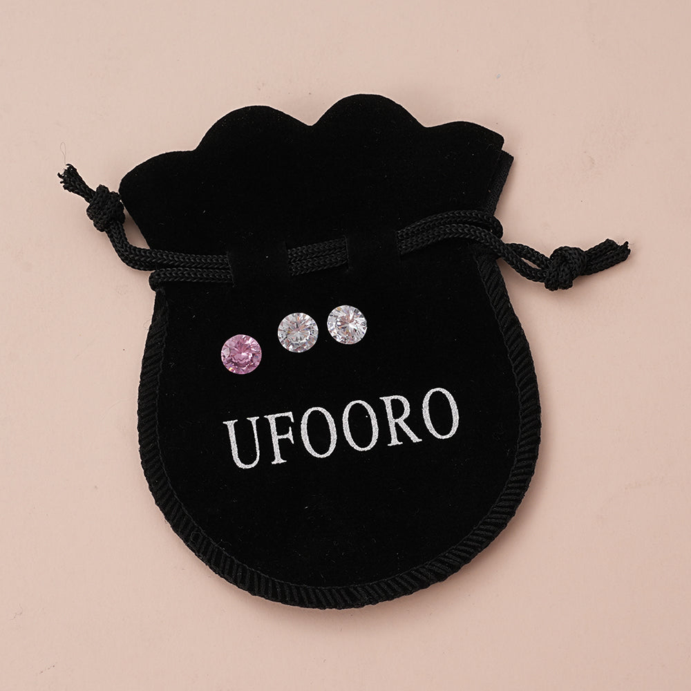 UFOORO Precious Jewels White Diamond Round Brilliant Cut