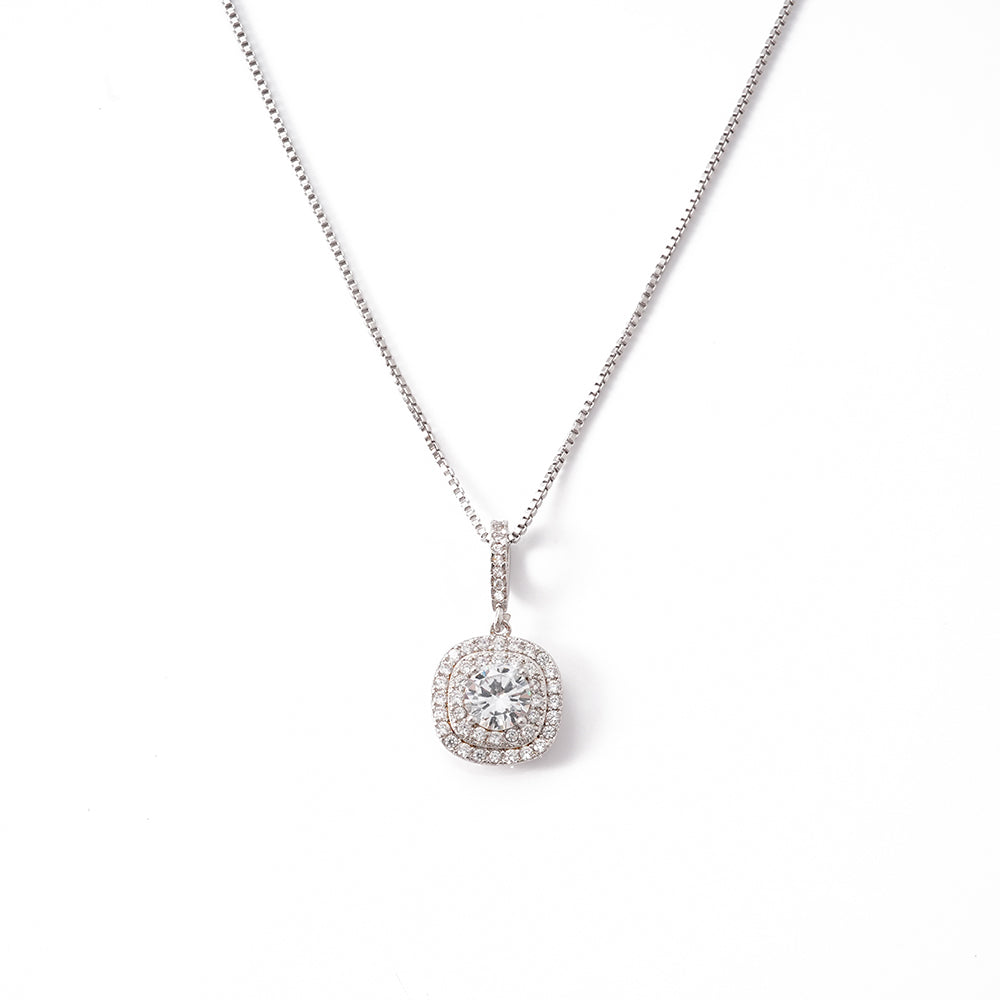 UFOORO Imitation Jewellery Diamond Necklace for Women Sparkly Cubic Zirconia Pendant Chain Daily Gift