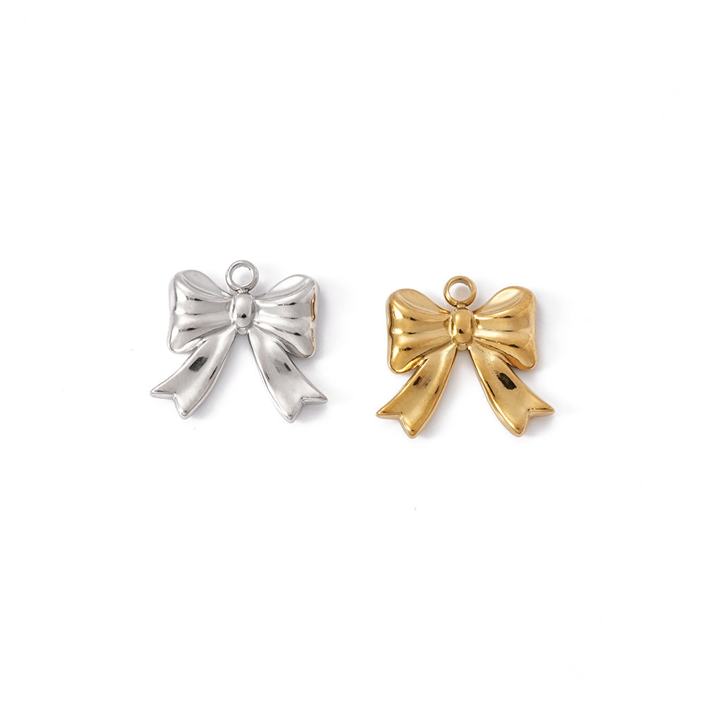 UFOORO Gold Silver Bow Connector Jewelry Findings Link Charms for Chain Bracelet DIY Pendant Making Supplies