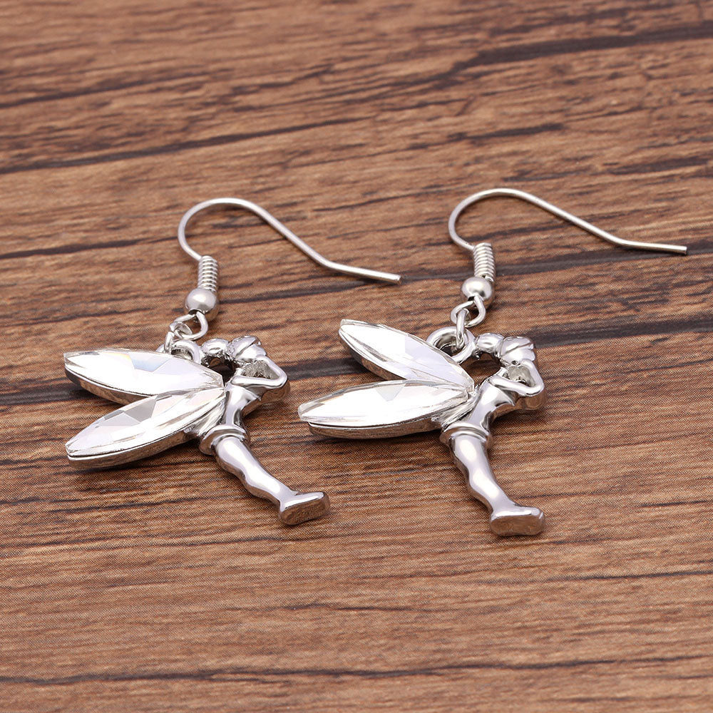 UFOORO Fairy Earrings for Women Cute Pixie Wing Stud Earrings Delicate Fantasy Jewelry Gift