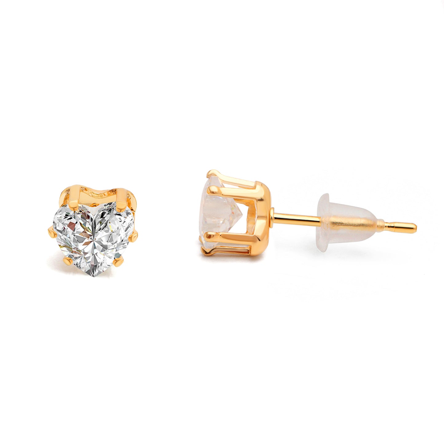 UFOORO White Diamond Earrings for Women 925 Silver Stud 1 Carat Simulated Diamond Wedding Gift Sparkly