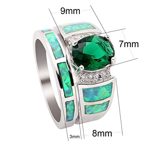 Opal Ring Set Platinum Plated  Rings For Women