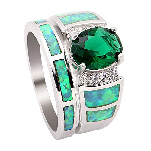 Opal Ring Set Platinum Plated  Rings For Women