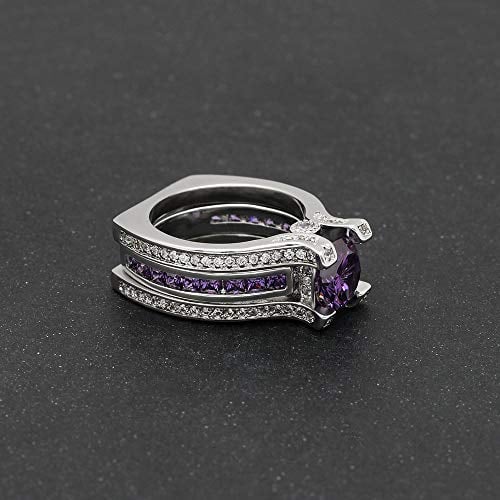 Purple Ring Set Large Engagement Rings