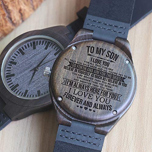 Engraved Wooden Watches for Son from Mom and Dad