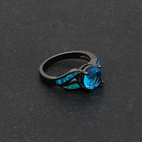 UFOROO Sky Blue Cubic Zircon  Rings