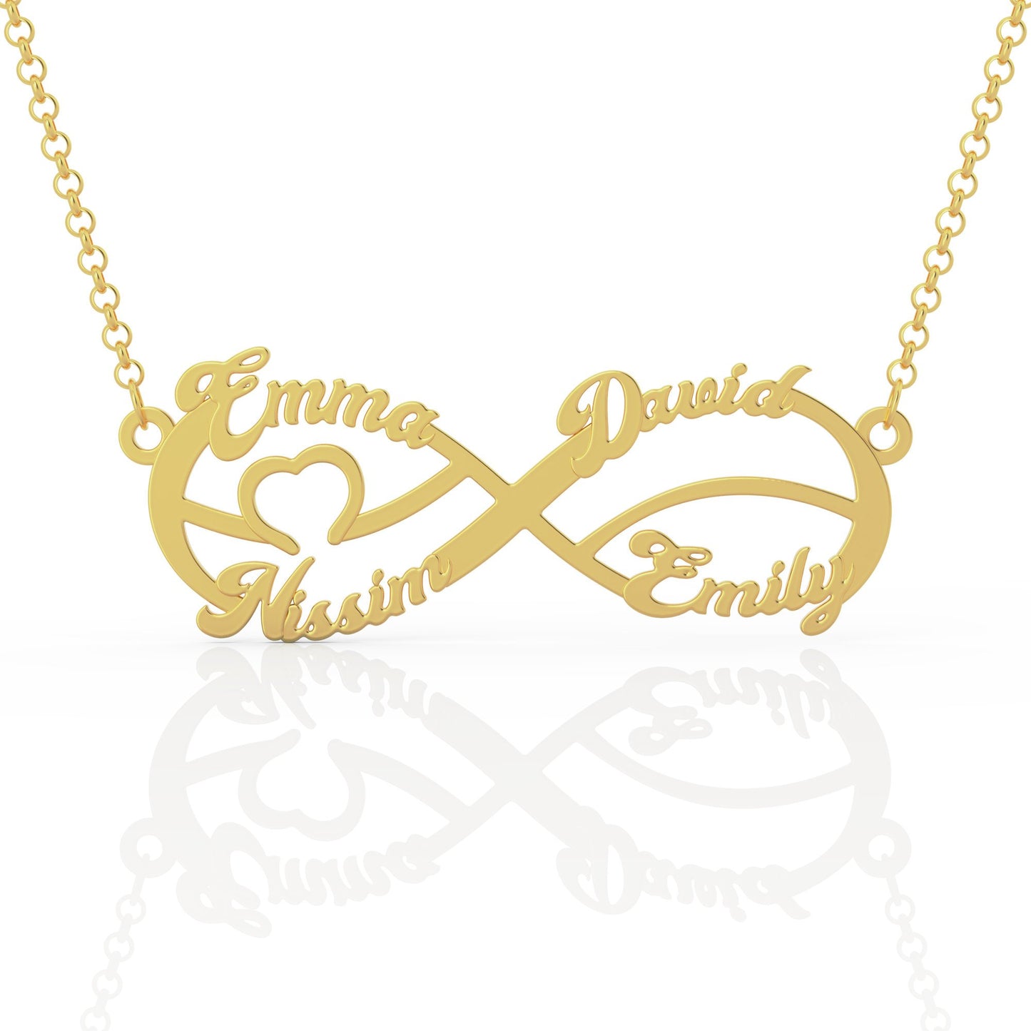 4 Names Custom Necklace